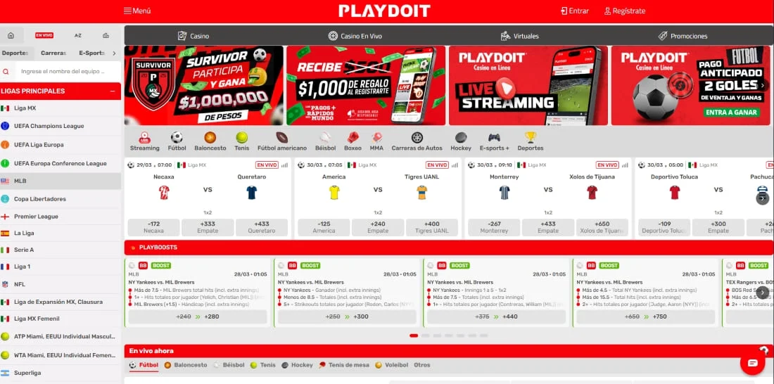 Hub de apuestas deportivas con múltiples disciplinas, cuotas en vivo y acceso rápido a los eventos más populares